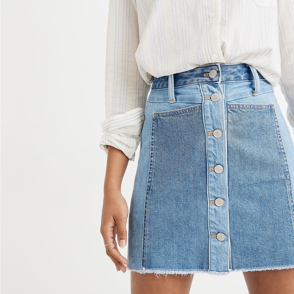 Madewell x ISKO™ Patchwork Jean Skirt denim size 24